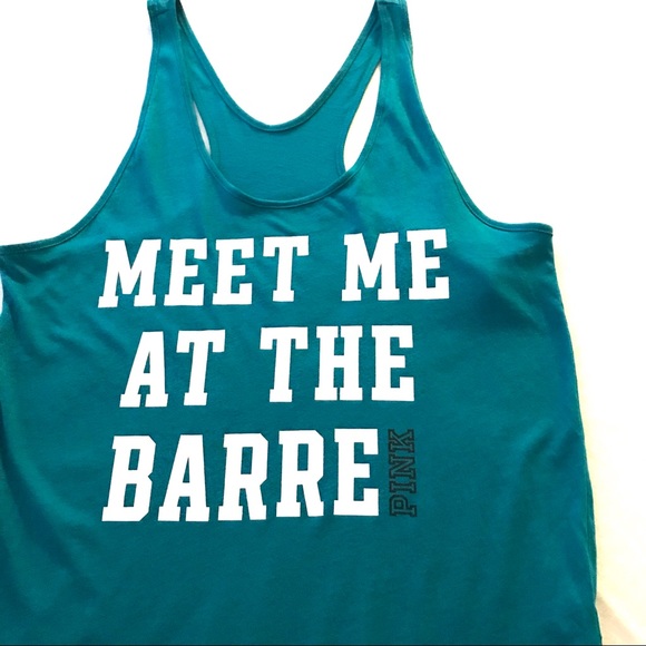 PINK Victoria's Secret Tops - Pure Barre Meet Me at the Barre Turquoise Tank Top PINK Victoria's Secret Tops - Pure Barre Meet Me at the Barre Turquoise Tank Top